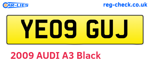 YE09GUJ are the vehicle registration plates.
