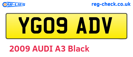 YG09ADV are the vehicle registration plates.