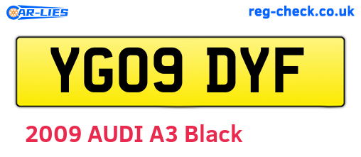 YG09DYF are the vehicle registration plates.