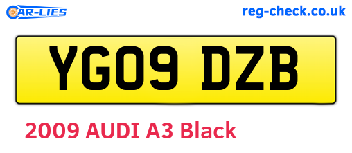 YG09DZB are the vehicle registration plates.