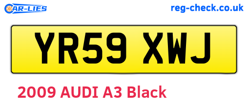 YR59XWJ are the vehicle registration plates.