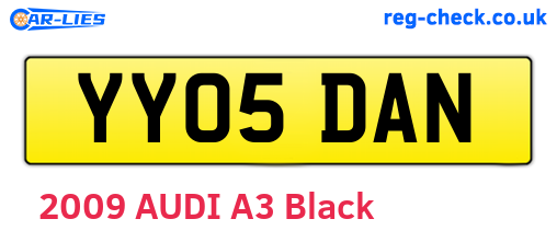 YY05DAN are the vehicle registration plates.