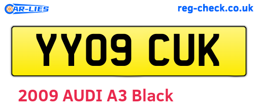YY09CUK are the vehicle registration plates.