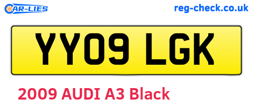 YY09LGK are the vehicle registration plates.