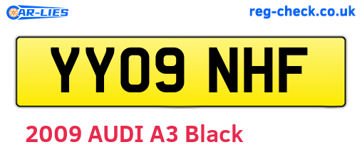 YY09NHF are the vehicle registration plates.