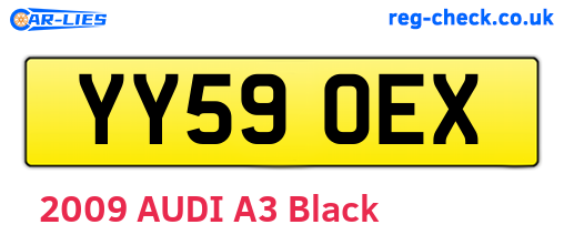 YY59OEX are the vehicle registration plates.