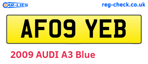 AF09YEB are the vehicle registration plates.