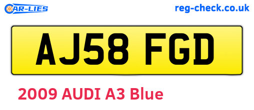 AJ58FGD are the vehicle registration plates.