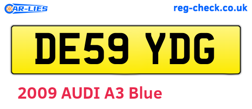 DE59YDG are the vehicle registration plates.