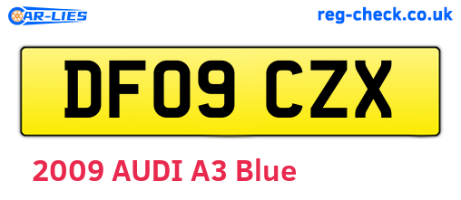 DF09CZX are the vehicle registration plates.