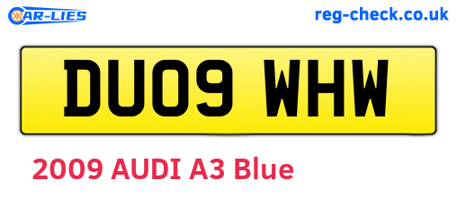 DU09WHW are the vehicle registration plates.