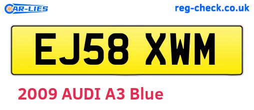 EJ58XWM are the vehicle registration plates.