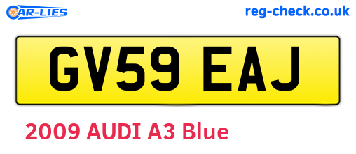 GV59EAJ are the vehicle registration plates.