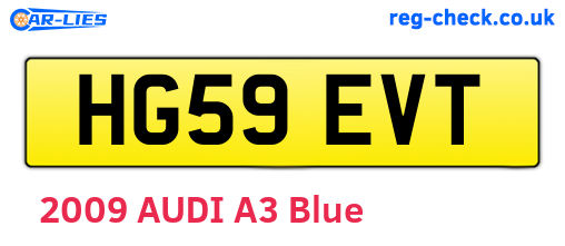 HG59EVT are the vehicle registration plates.