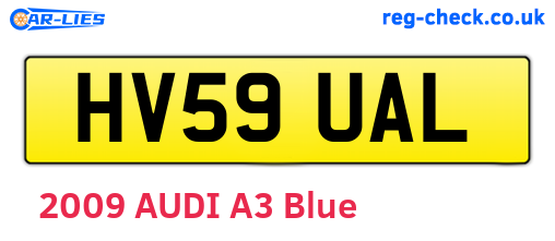 HV59UAL are the vehicle registration plates.