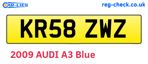 KR58ZWZ are the vehicle registration plates.