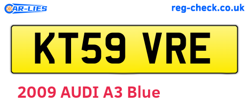 KT59VRE are the vehicle registration plates.