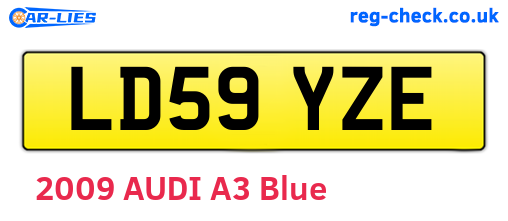 LD59YZE are the vehicle registration plates.