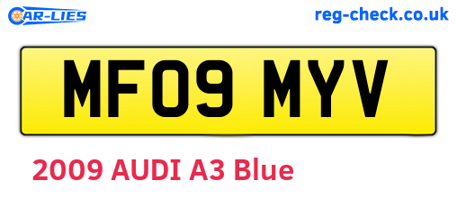 MF09MYV are the vehicle registration plates.