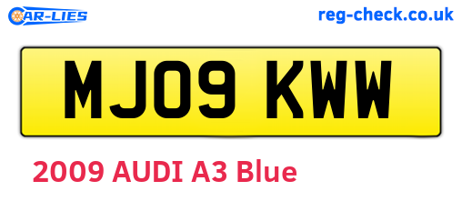 MJ09KWW are the vehicle registration plates.