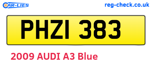 PHZ1383 are the vehicle registration plates.