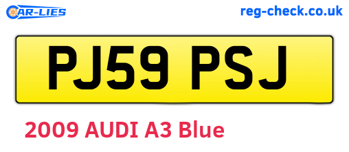 PJ59PSJ are the vehicle registration plates.