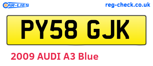 PY58GJK are the vehicle registration plates.