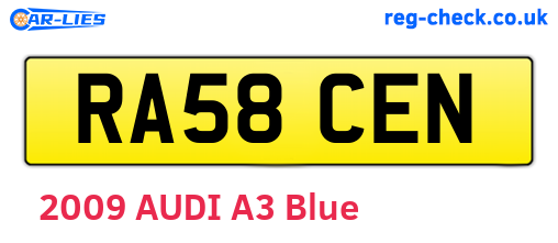 RA58CEN are the vehicle registration plates.