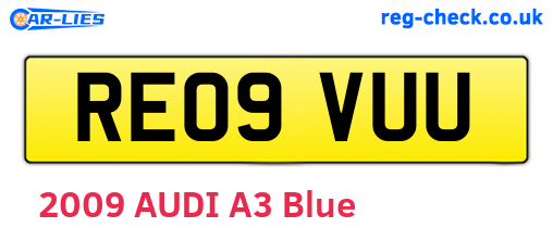 RE09VUU are the vehicle registration plates.