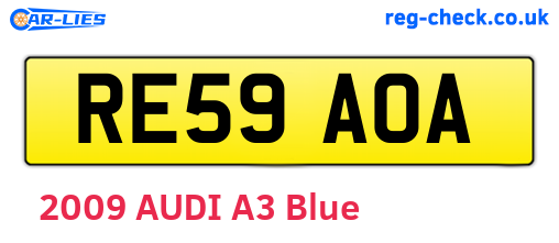 RE59AOA are the vehicle registration plates.
