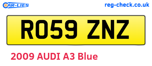 RO59ZNZ are the vehicle registration plates.