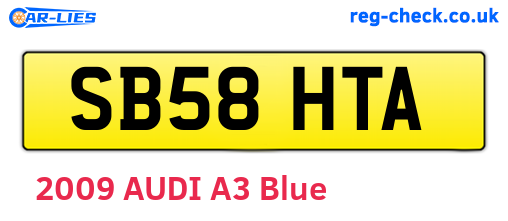 SB58HTA are the vehicle registration plates.