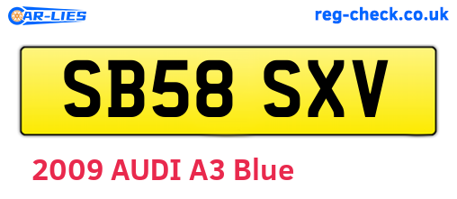 SB58SXV are the vehicle registration plates.