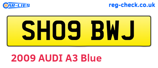 SH09BWJ are the vehicle registration plates.