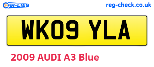 WK09YLA are the vehicle registration plates.