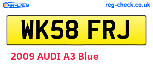 WK58FRJ are the vehicle registration plates.