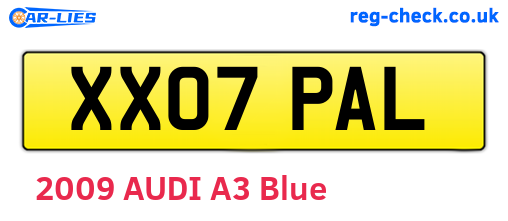 XX07PAL are the vehicle registration plates.