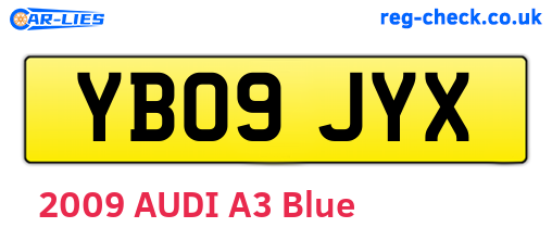 YB09JYX are the vehicle registration plates.