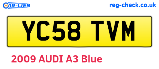 YC58TVM are the vehicle registration plates.