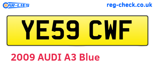 YE59CWF are the vehicle registration plates.