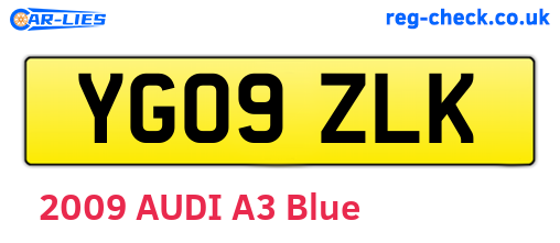 YG09ZLK are the vehicle registration plates.