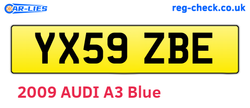 YX59ZBE are the vehicle registration plates.