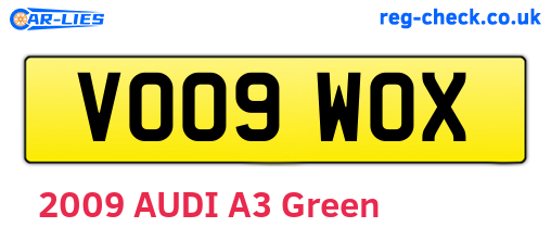 VO09WOX are the vehicle registration plates.