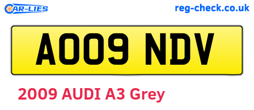 AO09NDV are the vehicle registration plates.