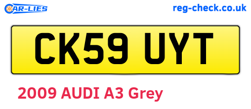 CK59UYT are the vehicle registration plates.