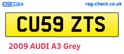 CU59ZTS are the vehicle registration plates.