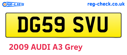 DG59SVU are the vehicle registration plates.