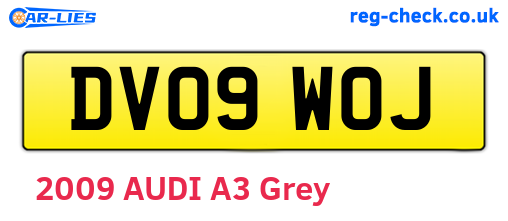DV09WOJ are the vehicle registration plates.