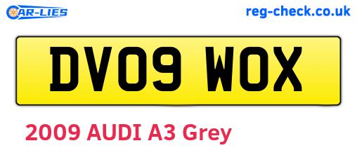 DV09WOX are the vehicle registration plates.