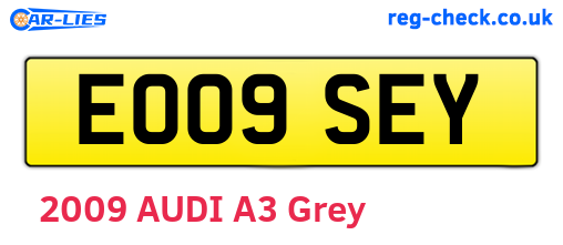 EO09SEY are the vehicle registration plates.